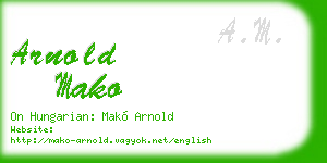 arnold mako business card